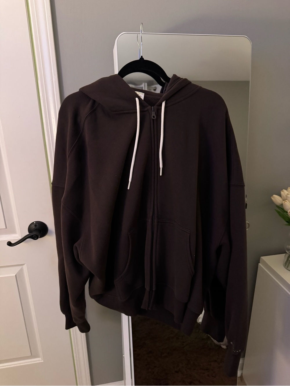 Aerie Offline Brown Zip-Up Hoodie